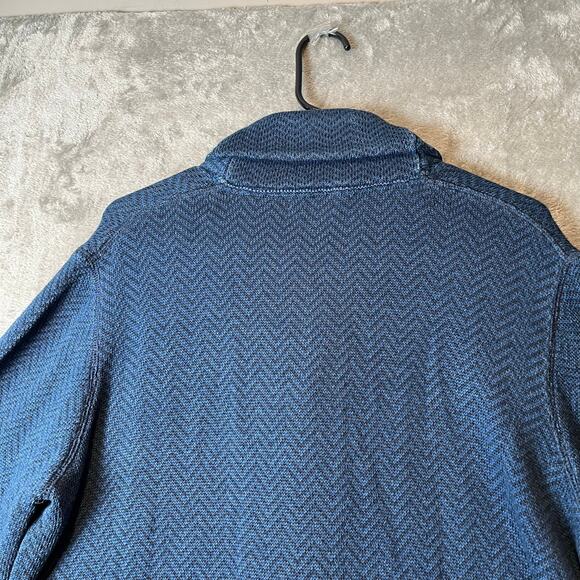 Alex Mill Shawl Neck Chevron Navy Black Button Up Cardigan Size XL Mens - Picture 5 of 8